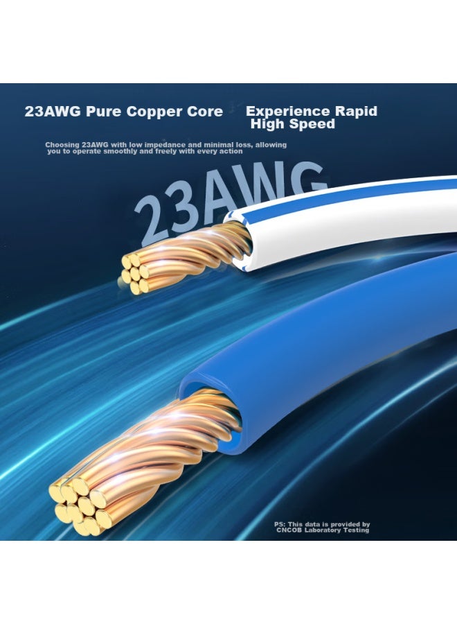 Cncob Category 8 Ethernet Cable, Engineering-grade Double-shielded Pure Copper 8-core Twisted Pair, Gaming Network Cable, 10 Gigabit Patch Cord, Home Computer Network Connection Cable, Cat8 Cable, 15 Meters, Cn-5003 - Image 2