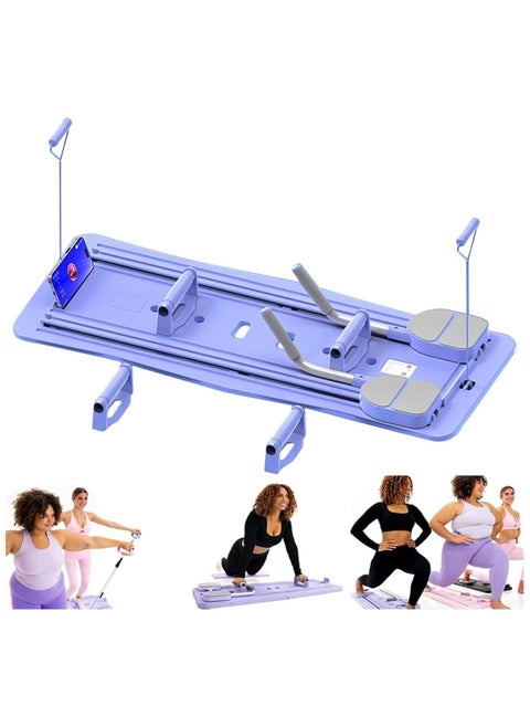 Pilates Reformer Machine with Timer,Foldable Pilates Machine & Equipment for Home Use and Gym Workout,5 in 1 Pilates Sliding Board,,Suitable for Advanced and Beginners Users