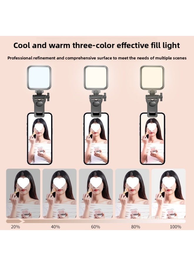 Generic - Mini Portable Fill Light Selfie Mobile Phone Live Photo Lighting Light RGB Full Color SLR Camera Pocket Fill-Specifications:Rgb [full Color Model] Fill Light + Desktop Tripod + Clip - Image 1