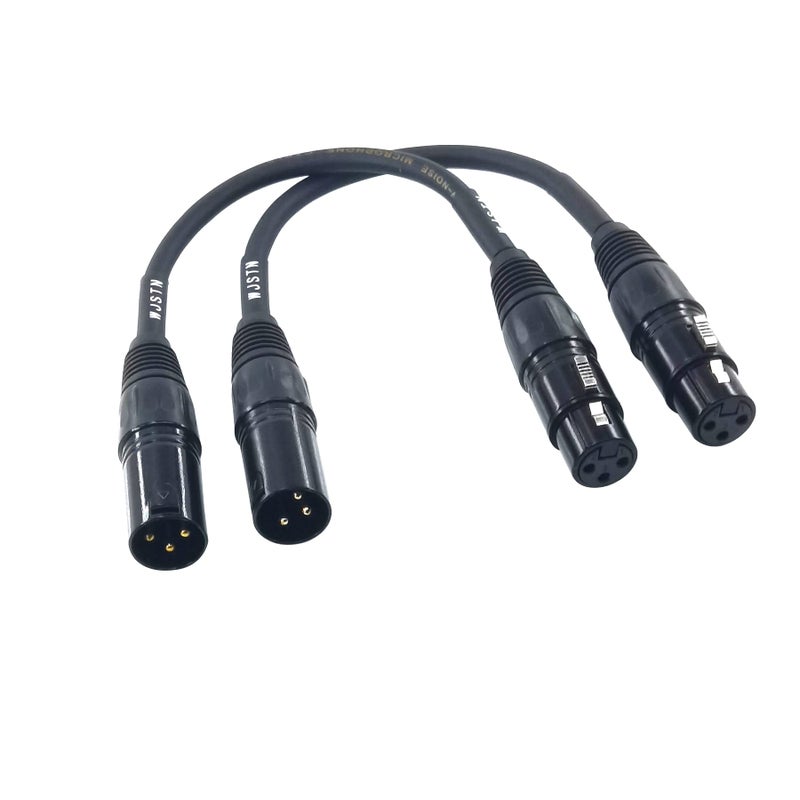 Suanqi XLR Cable XLR Adapter Cable XLR to XLR Microphone Cable, 3-Pin Female to 3-pin Male Balanced Shielded XLR Cable (6in) - Image 1