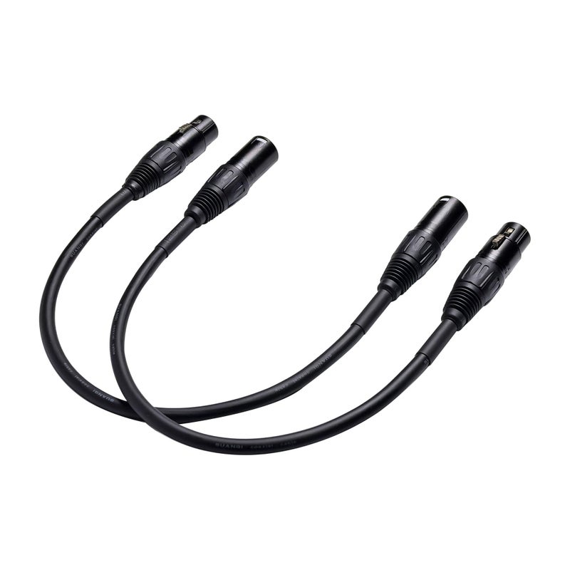 Suanqi XLR Cable XLR Adapter Cable XLR to XLR Microphone Cable, 3-Pin Female to 3-pin Male Balanced Shielded XLR Cable (6in) - Image 2