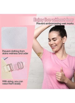 MVAQKLM  2 Pairs Underarm Sweat Pads Reusable Sweat Absorbing Guards Washable Armpit Sweat Pads with Shoulder Strap Under Arm Sweat Protectors Women Breathable Absorbent Sweat Pads Guards for Women and Men  - Image 3