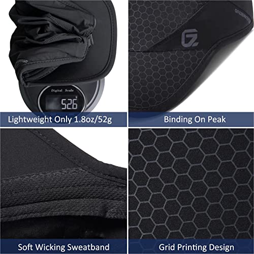 GADIEMKENSD Sport Cap,Soft Brim Lightweight Running Hat Breathable Baseball Cap Quick Dry Sport Caps Cooling Portable Sun Hats for Men and Woman Performance Cloth Workouts and Outdoor Activities Black - Image 5