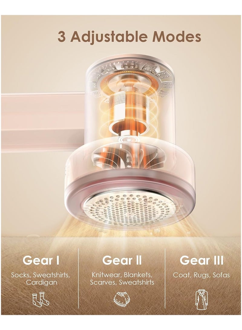 عام ماكينة حلاقة لإزالة زغب الأقمشة قابلة لإعادة الشحن مزودة بمحرك لإزالة الزغب مع شفرتين وشاشة رقمية LED للسترات والمفروشات والأثاث - Image 5