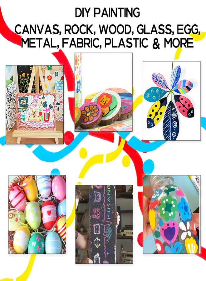 TRANSON 24 Color Bold and Fine Dual-tip Acrylic Paint Pen Set for Canvas Rock Wood Leather Ceramic DIY Painting - Image 2