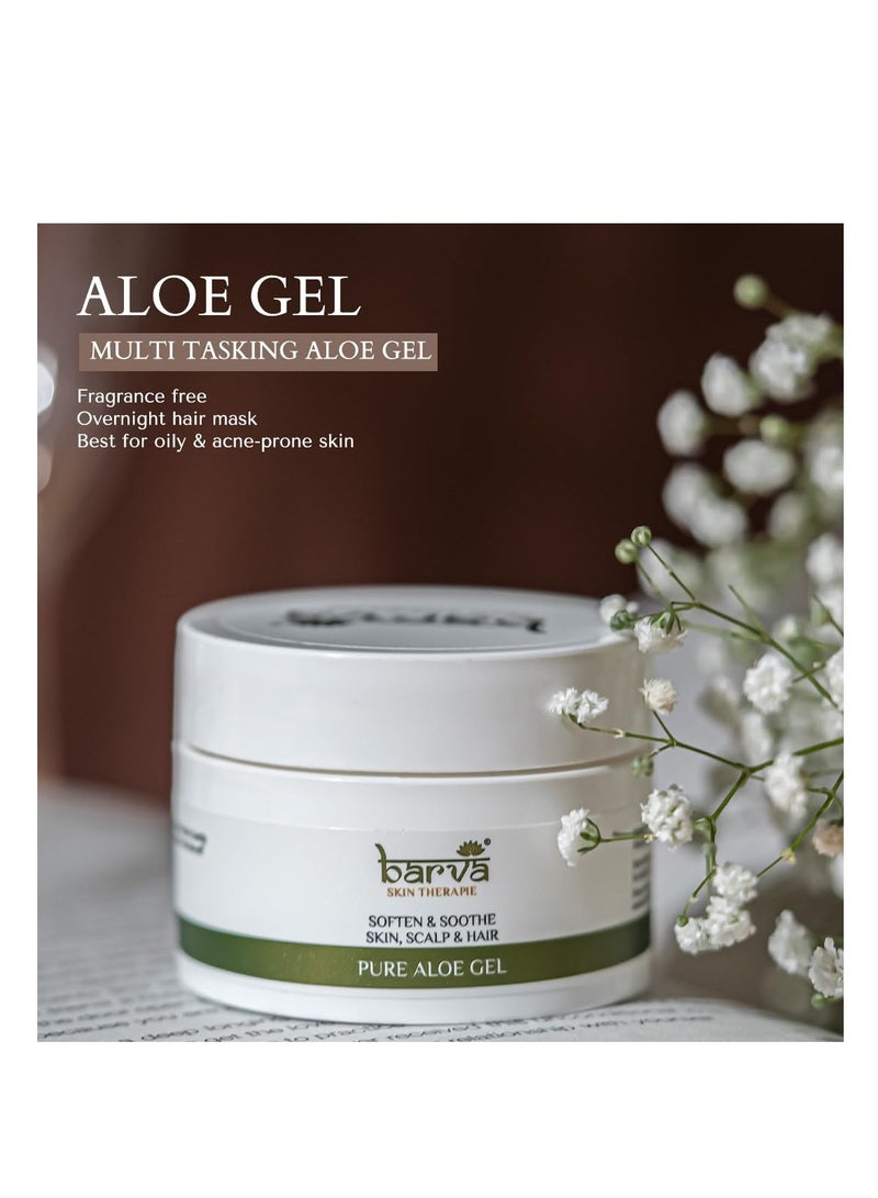 Barva Pure Aloe Gel Suits All Skin Hair Types Soften Soothe Skin Scalp Hair Pack of 2 50ML - Image 3