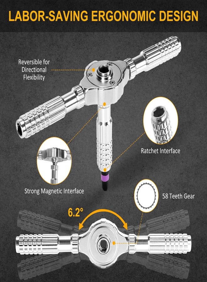 ELEAD مجموعة مفكات براغي مغناطيسية 40 في 1، مجموعة مفكات براغي مغناطيسية متعددة الرؤوس بمقبض قابل للفصل، مجموعة أدوات إصلاح لأجهزة الكمبيوتر والدراجات والأثاث بنفسك - Image 3