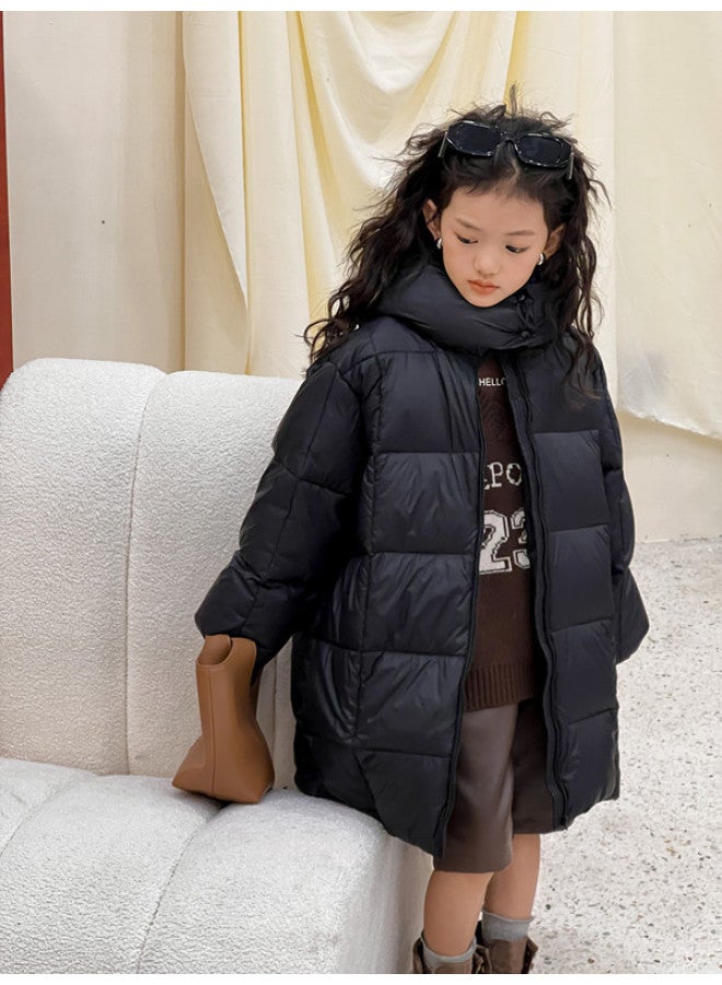 New Korean Style Autumn/winter Men's Women's Kids Mid-length 90% Down Jacket Thickened Warm Loose Children's Coat