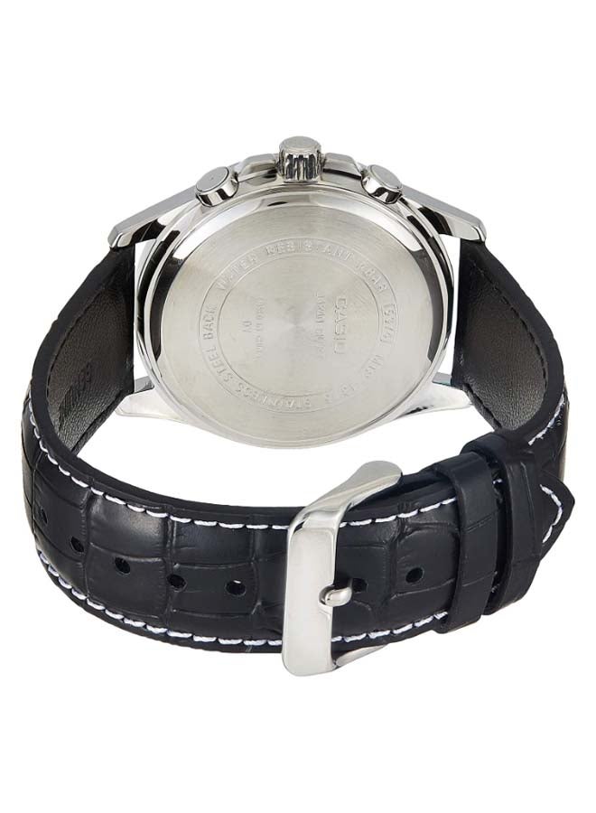 CASIO Men Leather Analog Quartz Watch MTP-1375L-1AVDF - 42 mm - Black - Image 2