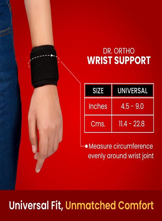 Dr. Ortho Dr.Ortho Wrist Support Neoprene Double Lock With Adjustable Wrist Strap | Neoprene Compression Brace For Pain Relief, Gym, Sports & Recovery For Men & Women | Pack Of 1(Black) - Image 2