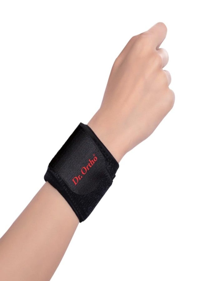 Dr. Ortho Dr.Ortho Wrist Support Neoprene Double Lock With Adjustable Wrist Strap | Neoprene Compression Brace For Pain Relief, Gym, Sports & Recovery For Men & Women | Pack Of 1(Black) - Image 1