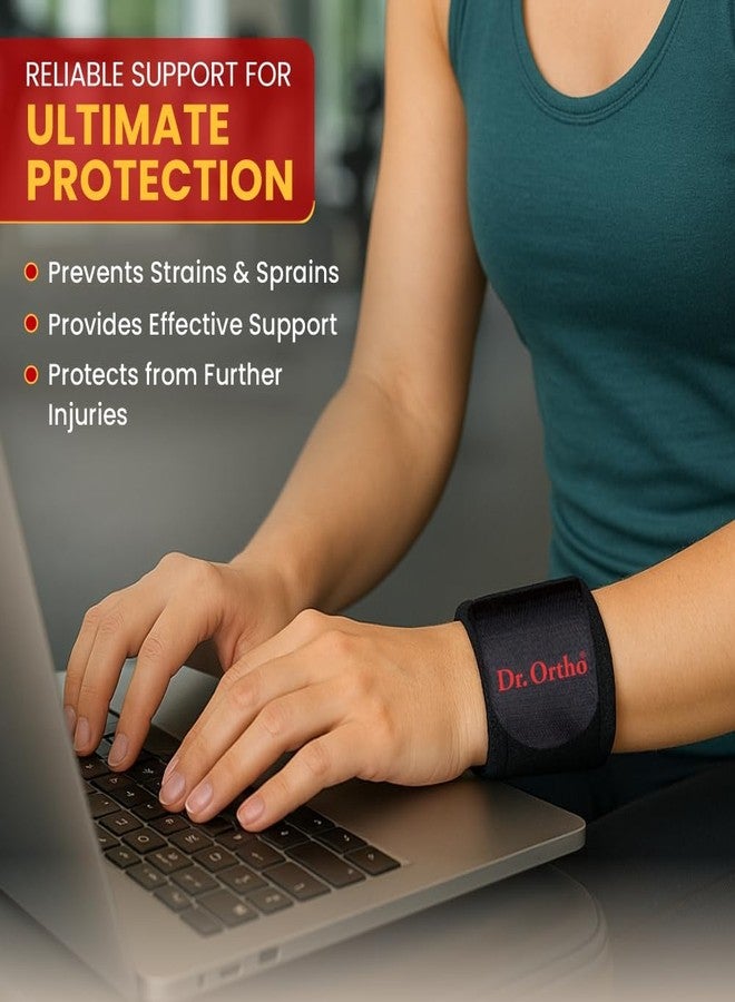 Dr. Ortho Dr.Ortho Wrist Support Neoprene Double Lock With Adjustable Wrist Strap | Neoprene Compression Brace For Pain Relief, Gym, Sports & Recovery For Men & Women | Pack Of 1(Black) - Image 5