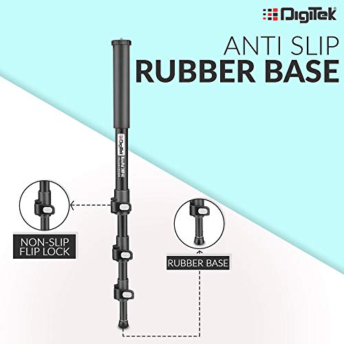 DIGITEK® (DMP 60N) Professional Monopod with 4 Extendable Sections & Dual Mount Thread Adapter (1/4inch and 3/8inch), Load Upto: 5 kgs, Max. Operating Height: 5.15 Feet (Black) - Image 5