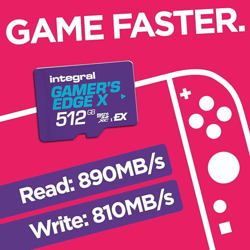 Integral 512GB Gamer's Edge X Micro SD Express Card for Nintendo Switch 2, up to 890MB/s Read, 810MB/s Write, 4K Video, A2, NVMe PCIe, High-Speed Gaming, Reduce Download Times, Ultra-Fast Storage - Image 2