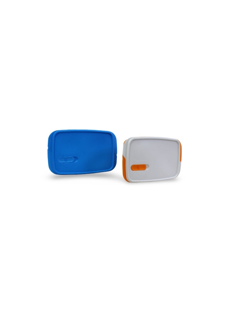 Banana Lunch Box Set 2-Piece 1L – Blue & Orange - Image 1