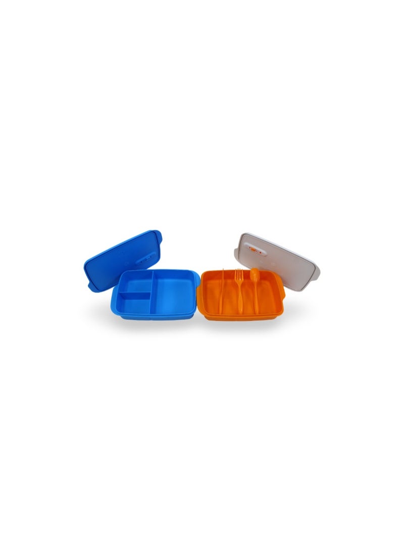 Banana Lunch Box Set 2-Piece 1L – Blue & Orange - Image 2