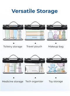BAGSMART 2 Pack TSA Approved Toiletry Bag, Clear Makeup Cosmetic Bag Organizer, Quart Size Travel Bag for Toiletries, Carry-on Travel Accessories Essentials (Black)  - Image 5