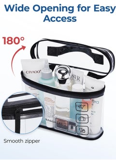 BAGSMART 2 Pack TSA Approved Toiletry Bag, Clear Makeup Cosmetic Bag Organizer, Quart Size Travel Bag for Toiletries, Carry-on Travel Accessories Essentials (Black)  - Image 3