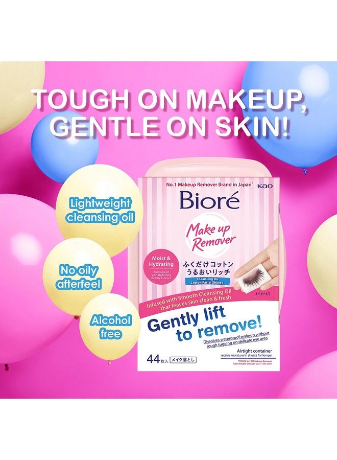 Bioré Biore Makeup Remover Cleansing Oil Cotton Facial Sheets Moist & Hydrating - Image 3