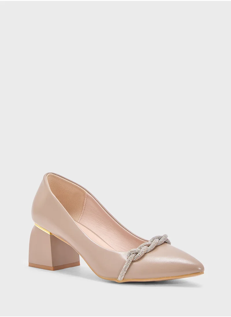 جراس Diamante Heeled Pump