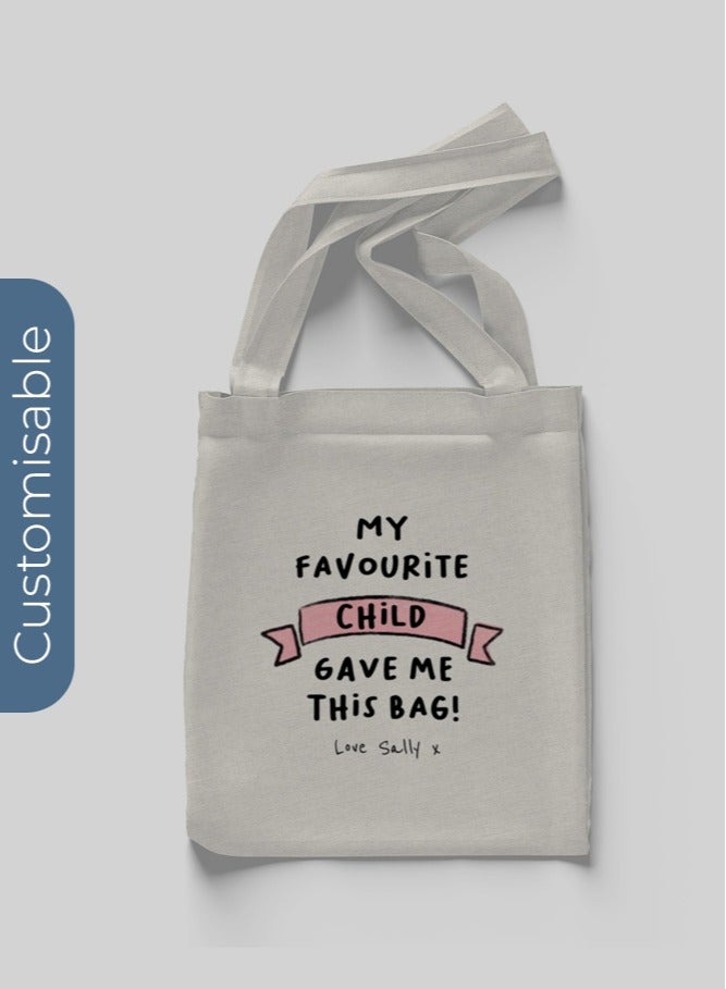 Share the Love My Favorite Child Pink Tote Bag - Personalised Shopping & Everyday Carry Bag - Image 1