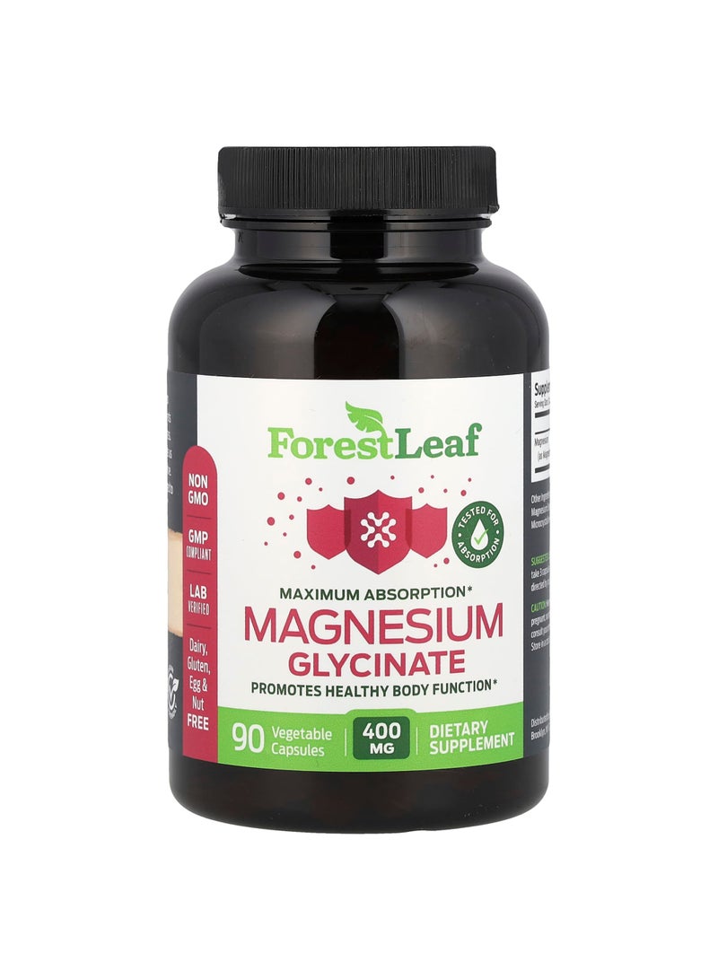 Magnesium Glycinate, Maximum Absorption, 90 Vegetable Capsules (133.3 mg per Capsule)