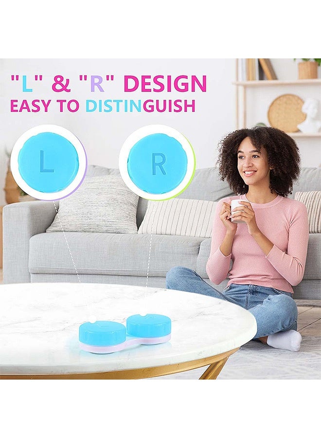 Photon 16 Pack Mini Colourful Contact Lens Cases Set,  Bulk Box Holder Container Soak Storage Kit - Image 5