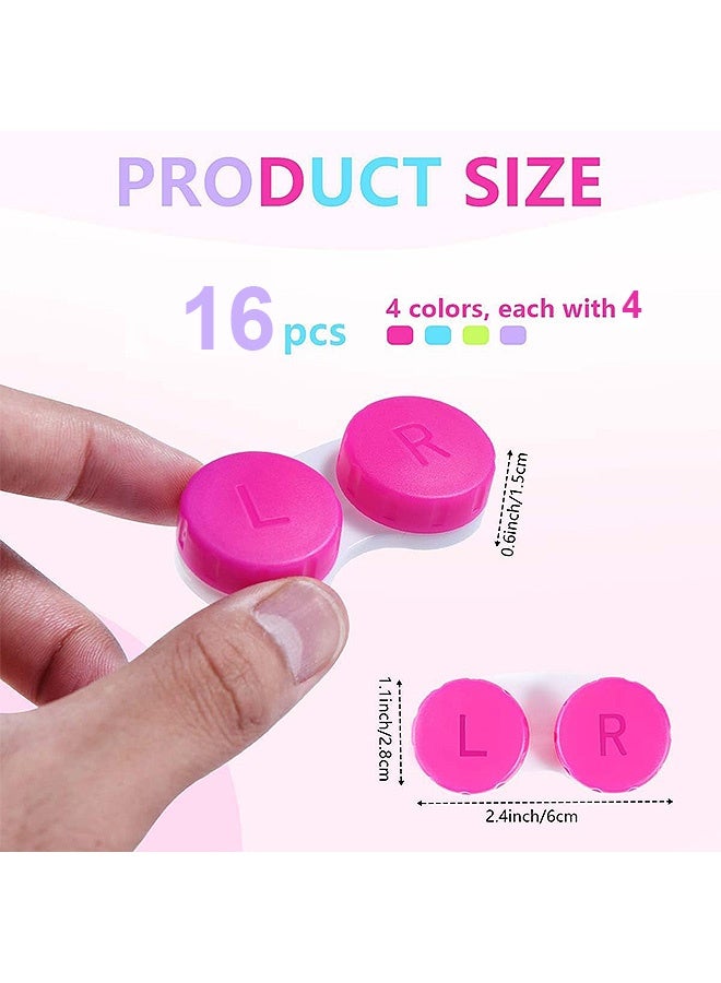 Photon 16 Pack Mini Colourful Contact Lens Cases Set,  Bulk Box Holder Container Soak Storage Kit - Image 2