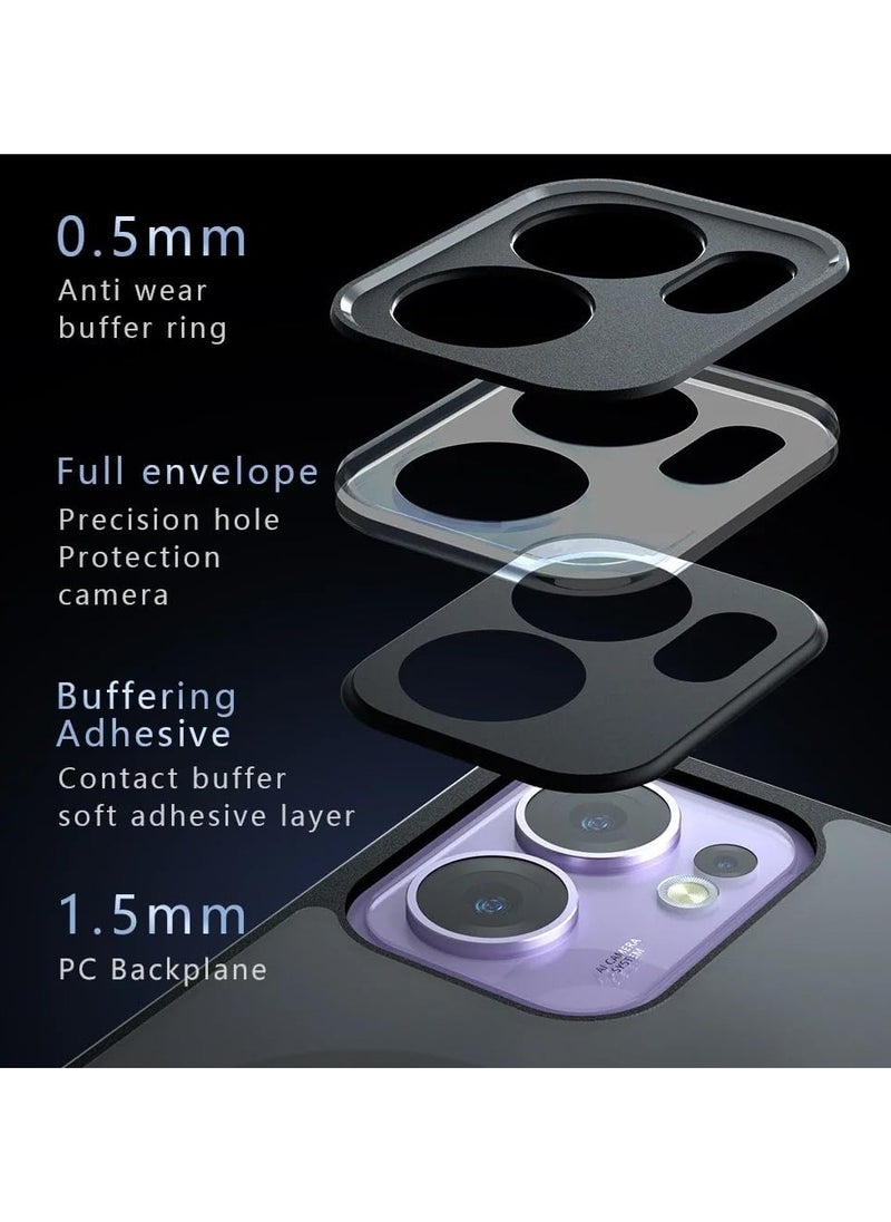 General - Magnetic case for OPPO Reno 13 F, matte semi-transparent black case Yellowing-resistant airbag Shockproof PC+TPU protective back cover for OPPO Reno 13 F - Image 1