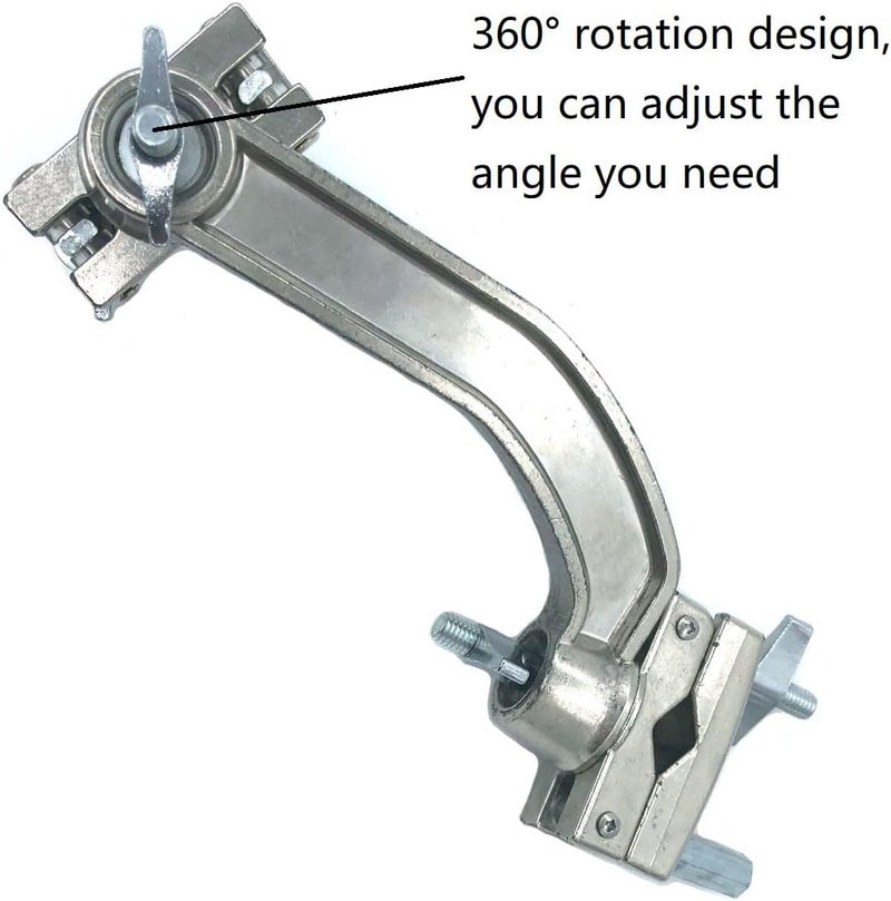 TUOREN Dual Drum Tilting Accessory Clamp - 360 Rotating Multi-Clamp for Cymbal Stand and Drum Set Hardware - Image 3