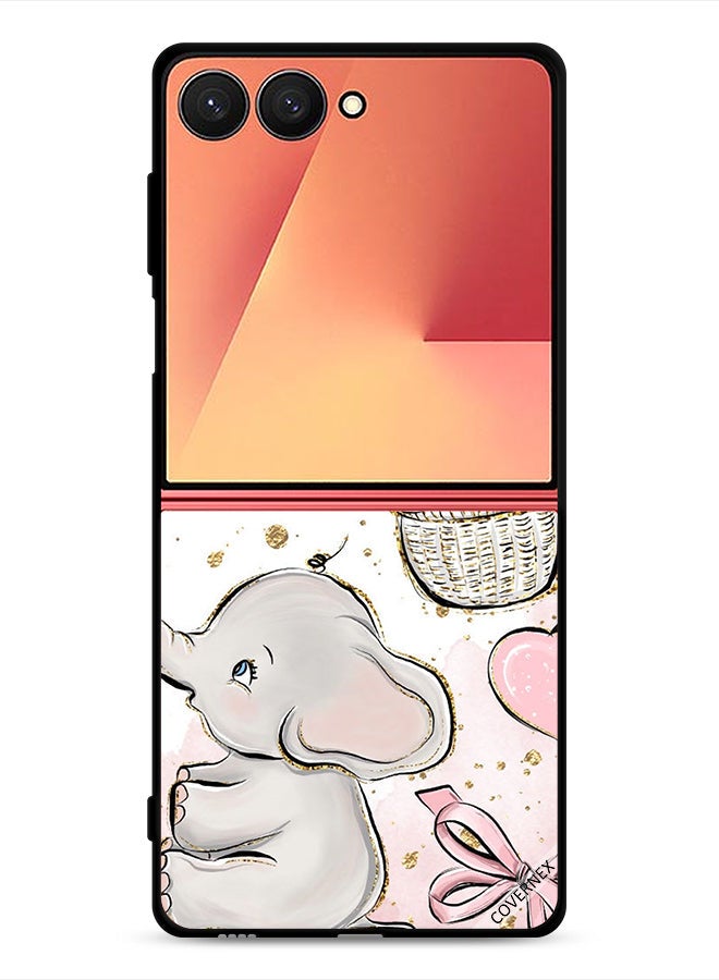 Covernex Samsung Galaxy Z Flip7 Protective Case Cover Baby Elephants Art - Image 1