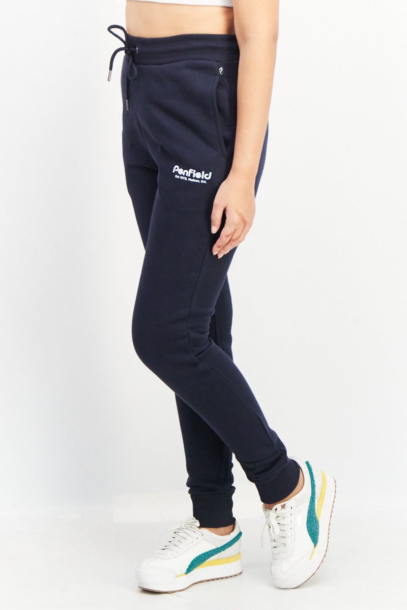 Penfield Women Regular Fit Brand Logo Drawstring Sweatpants, Navy - Image 3