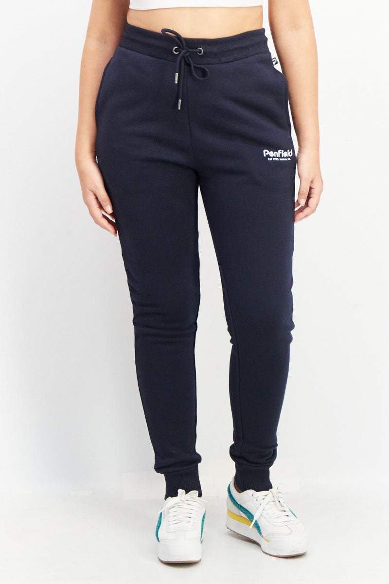Penfield Women Regular Fit Brand Logo Drawstring Sweatpants, Navy - Image 1