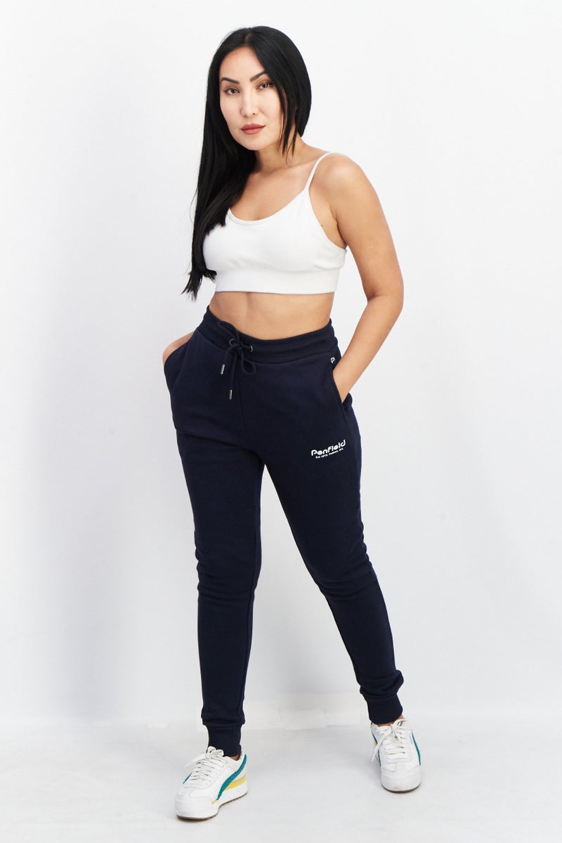 Penfield Women Regular Fit Brand Logo Drawstring Sweatpants, Navy - Image 4