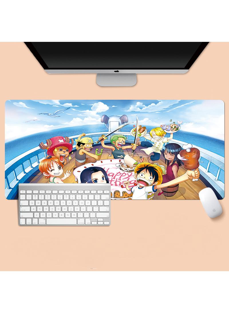Y&D One Piece Anime Gaming Mouse Pad Extended Large Mat Desk Pad Stitched Edges Mousepad Long Mouse Pad And Non-Slip Rubber Base Mice Pad 800X300X4mm