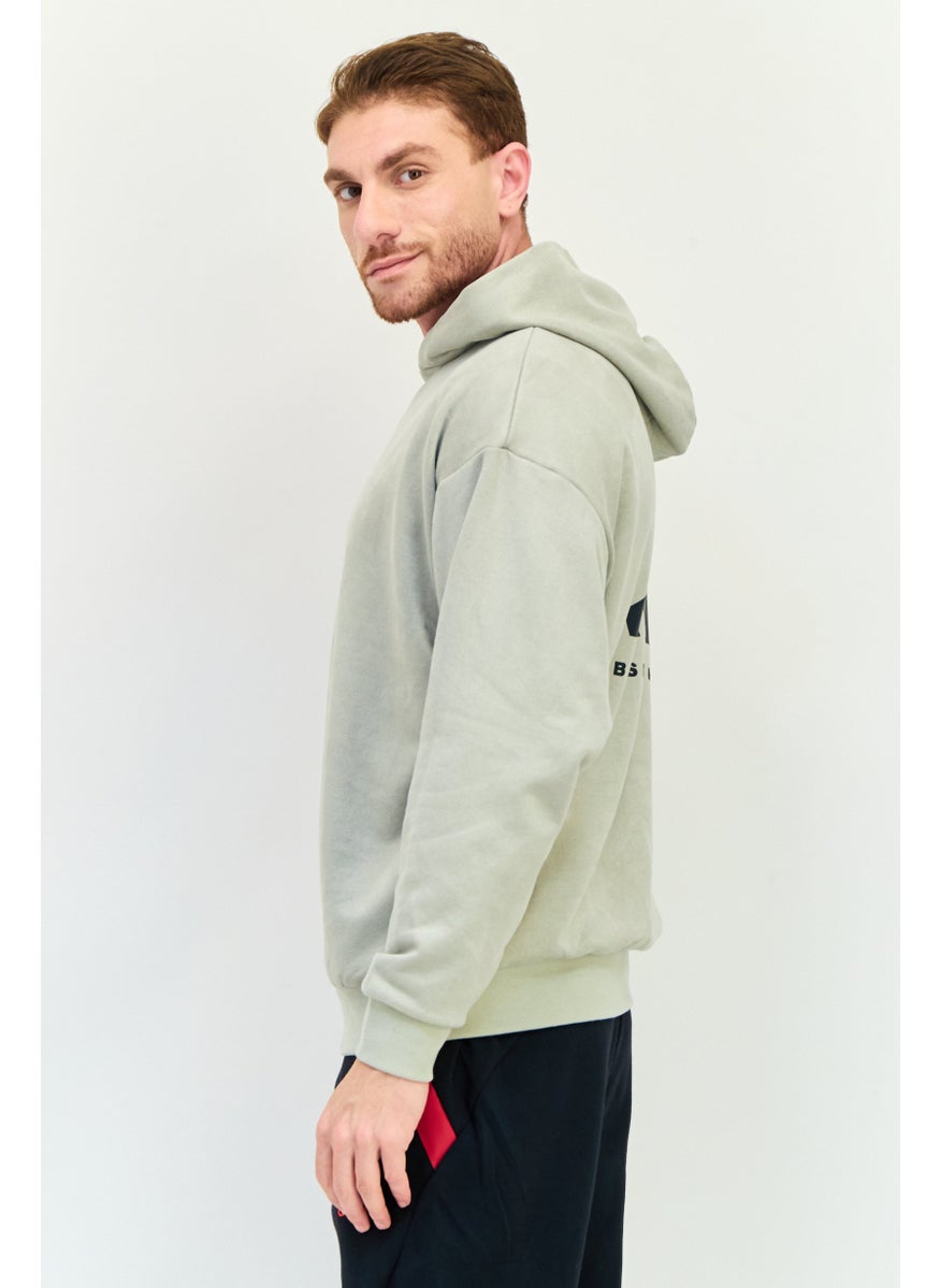 Adidas Men Sportswear Fit Long Sleeve Outdoor Hoodie, Light Grey  - Image 2