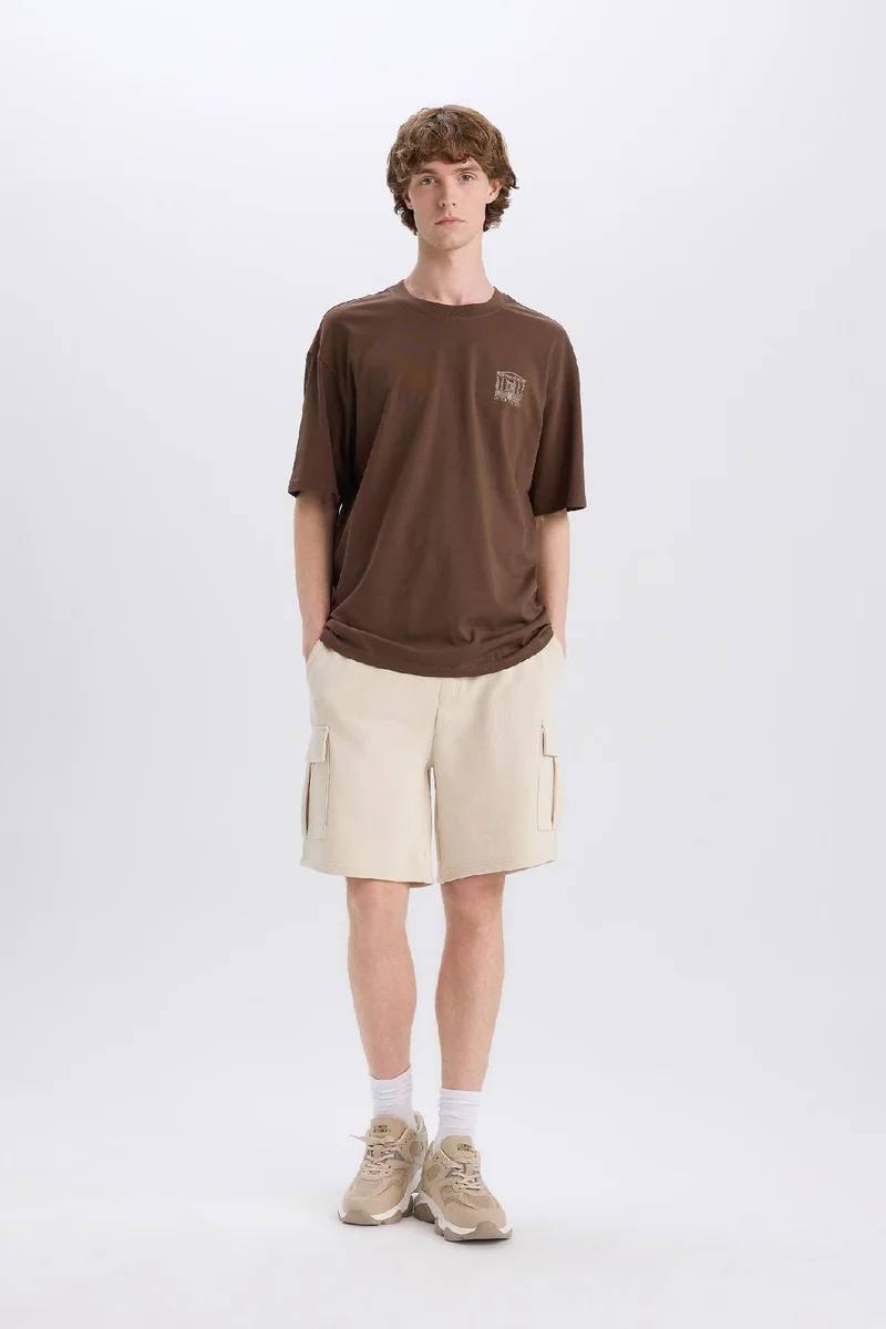 ديفاكتو Regular Fit Tied Waist Cargo Shorts
