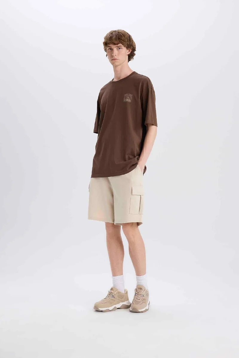 ديفاكتو Regular Fit Tied Waist Cargo Shorts