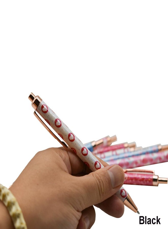 Maydahui 8 PCS Retractable Heart Ballpoint Pens Love Shaped Wing Pen Novelty Priting Metal Pen Black Ink for Valentine's Day School Party Office - Image 5