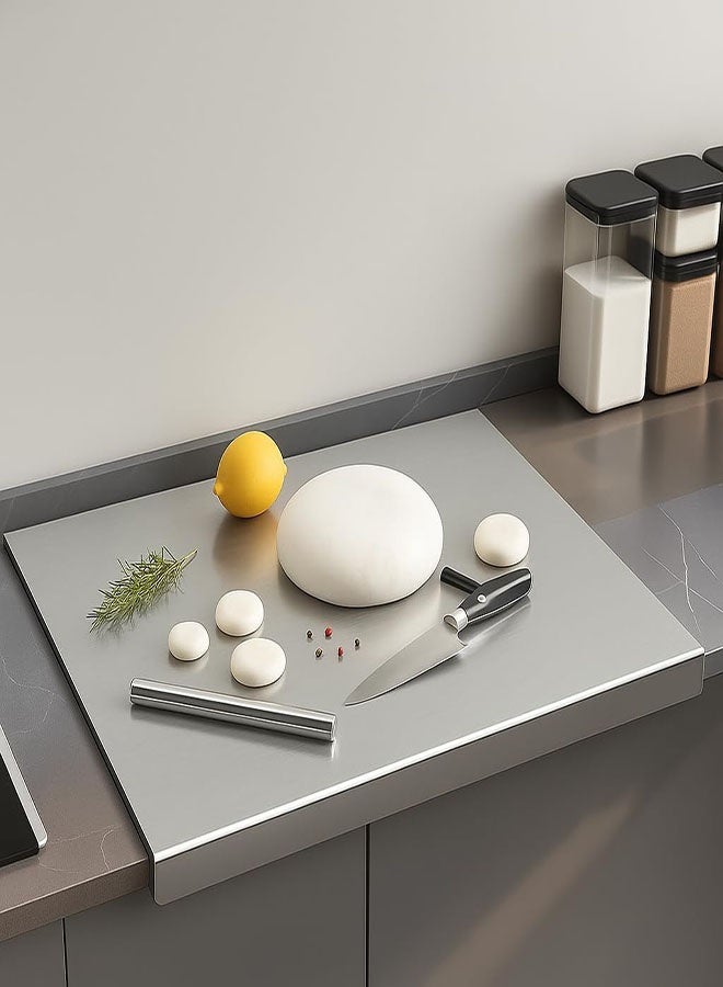 Stainless Steel Cutting Boards for The Kitchen, Suitable for Meat, Fruits, Vegetables, Bread, and Baking Large-sized Cutting Boards (40 x 30cm/15.7 x 11.8 in) - Image 1