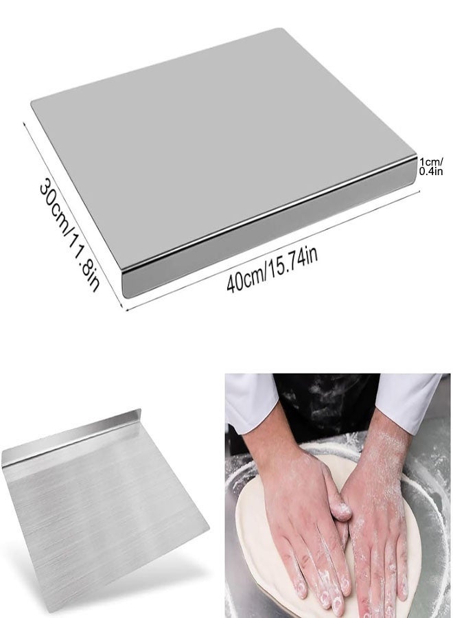 Stainless Steel Cutting Boards for The Kitchen, Suitable for Meat, Fruits, Vegetables, Bread, and Baking Large-sized Cutting Boards (40 x 30cm/15.7 x 11.8 in) - Image 2