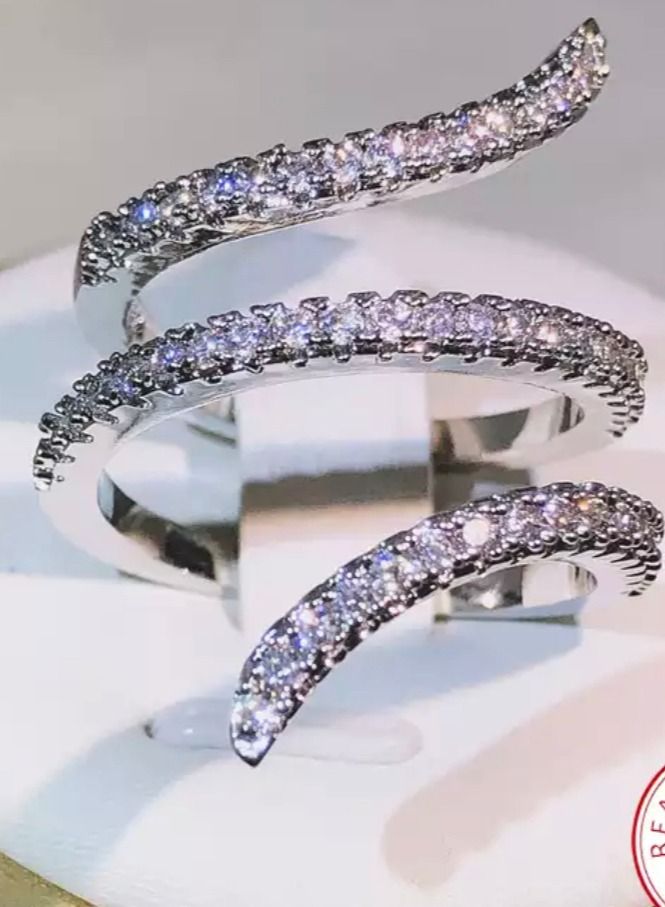 STRATEG خاتم مرصع بالزركونيا من الفضة الإسترليني عيار 925 - Image 4