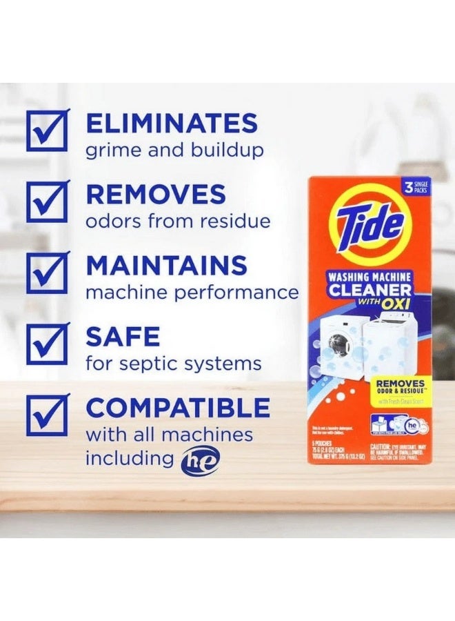 Tide Washing Machine Cleaner OXI Enhanced Remove Odor Residue 4 Month Value Pack - Image 4