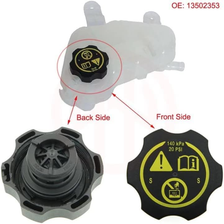 Zoucsj 13502353 GM Equipment 20 P.S.I Radiator Surge Tank Cap Coolant Compatible GMC Bui/ck/s Encore Ca/di/ll/ac Escalade Chevy Avalanche Suitable 09-15 Regal Lacrosse Cruz water cover 13502509 68249136AA - Image 3