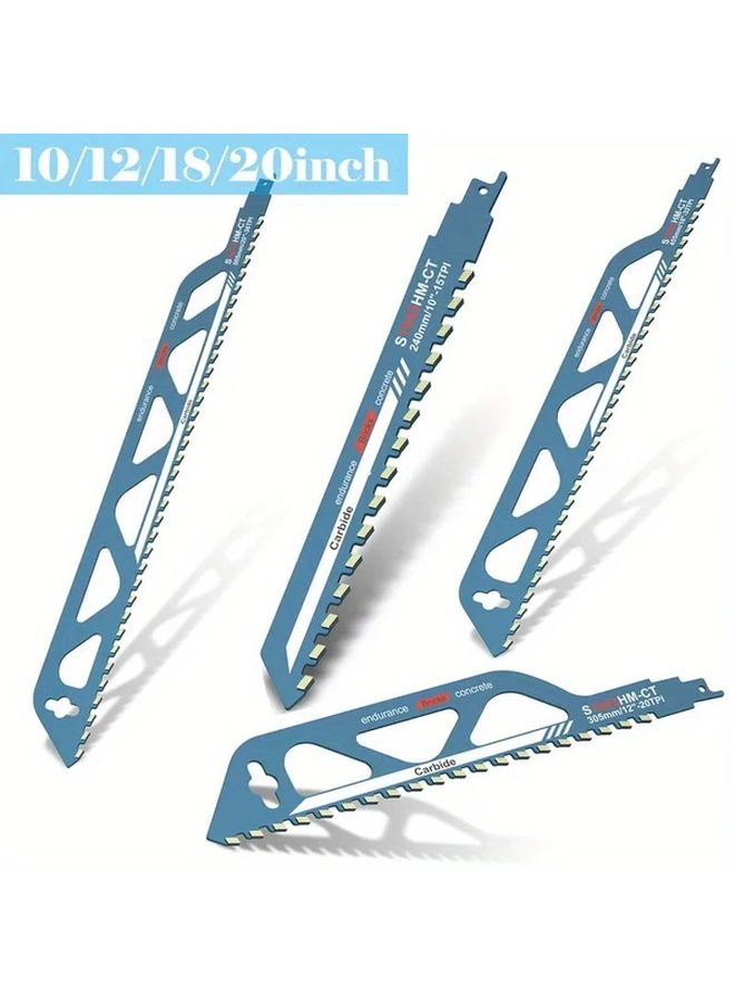 Heavy Duty Reciprocating Saw Blade Carbide Tipped 10 12 18 20 Inch Concrete Brick Stone Cutting - Image 2