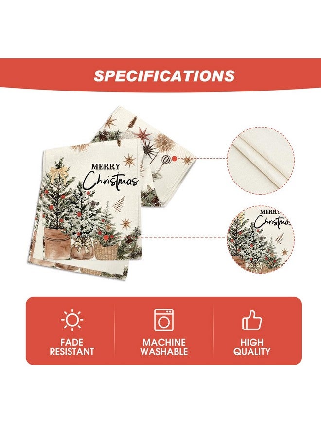 Artoid Mode Artoid Mode Xmas Trees Holly Pine Cone Merry Christmas Table Runner, Seasonal Winter Kitchen Dining Table Decoration for Home Party Decor 13x72 Inch - Image 5