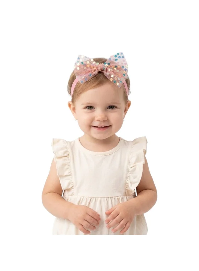 Bambimici Baby Girls' Sparkle Sequin & Lace Headband Set (3-Piece)