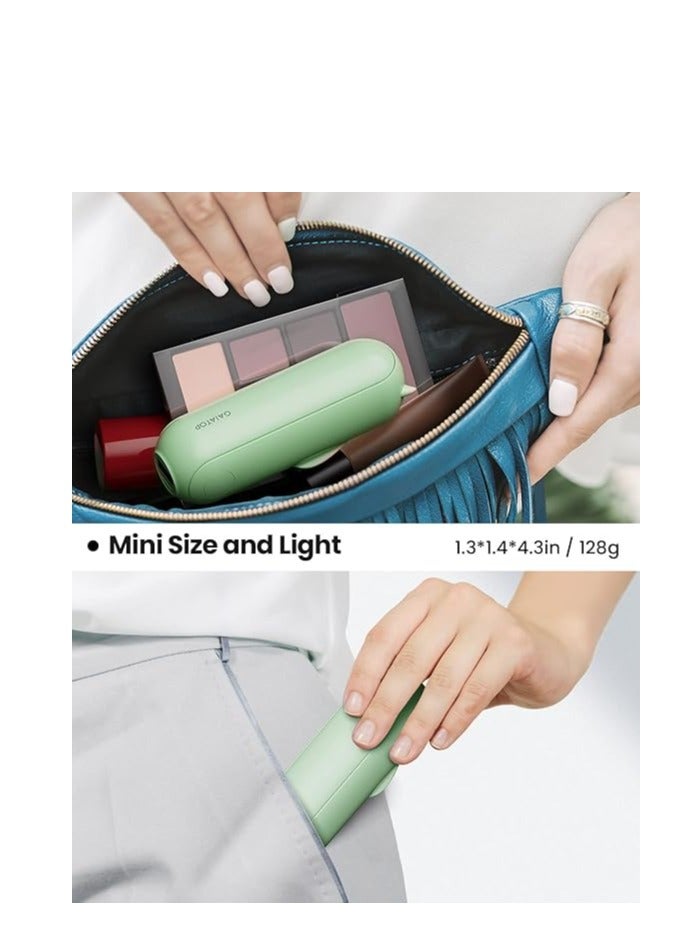 YUNSYE Portable  green Small Pocket Fan， Handheld and Foldable Fan, Quiet Personal Fan Speed Adjustable for Stylish Kids Girls Women Indoor Outdoor Travel - Image 2