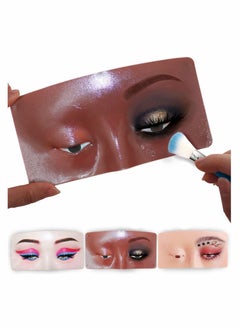KASTWAVE Makeup Practice Board, Eyes Eyelash, Mannequin Face Silicone Bionic Skin for Cosmetologist  - Image 1