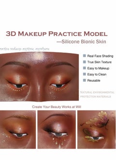 KASTWAVE Makeup Practice Board, Eyes Eyelash, Mannequin Face Silicone Bionic Skin for Cosmetologist  - Image 2